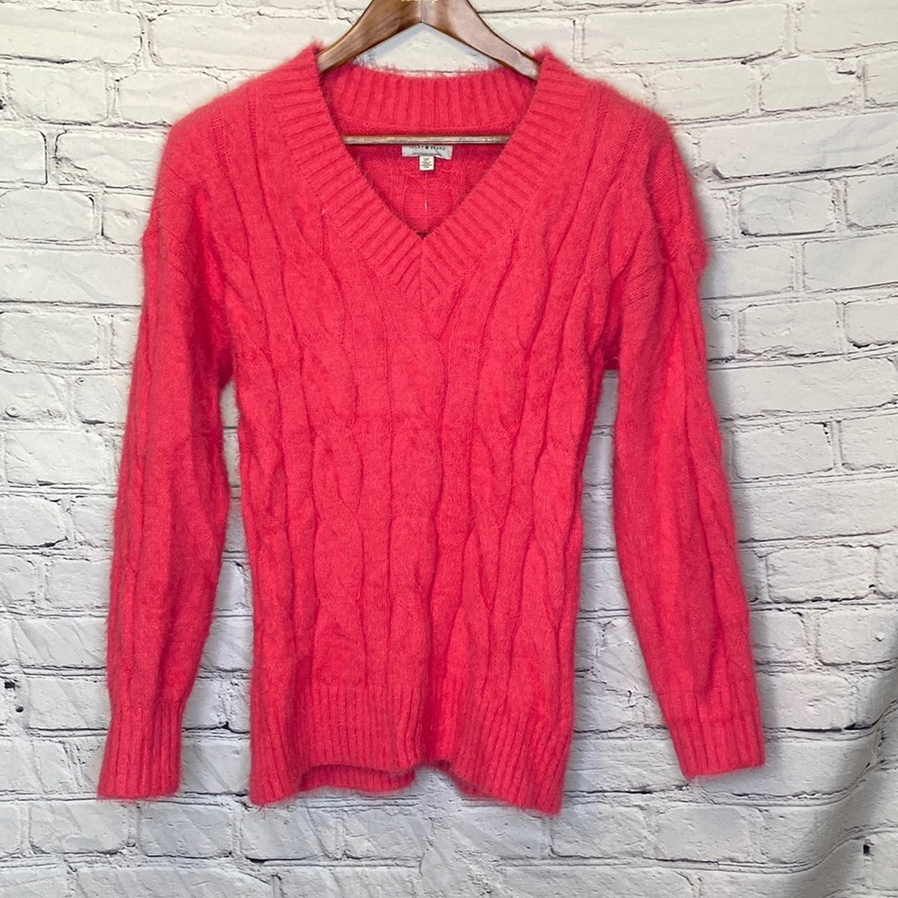 Lucky Brand Hot Pink V-Neck Sweater Size Small Brand New W/Tags